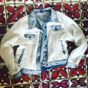 Denim and sherpa jacket